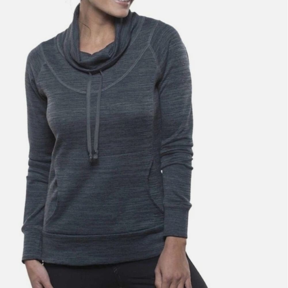 Kuhl Women's Lea Charcoal Gray Pullover Cowl Neck Activewear Sweater Size S